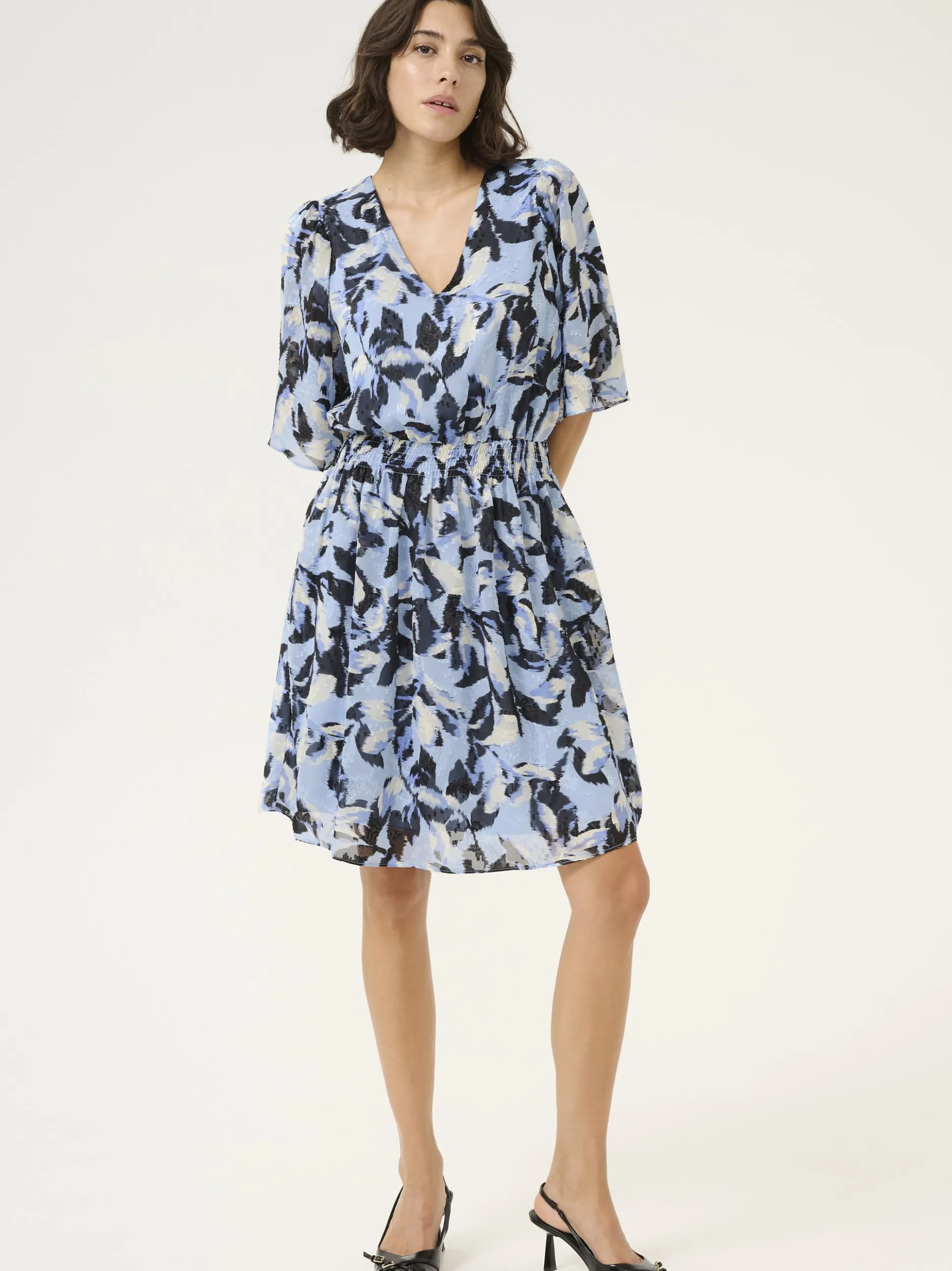 Kaffe Damen Kleid KAelina in blau