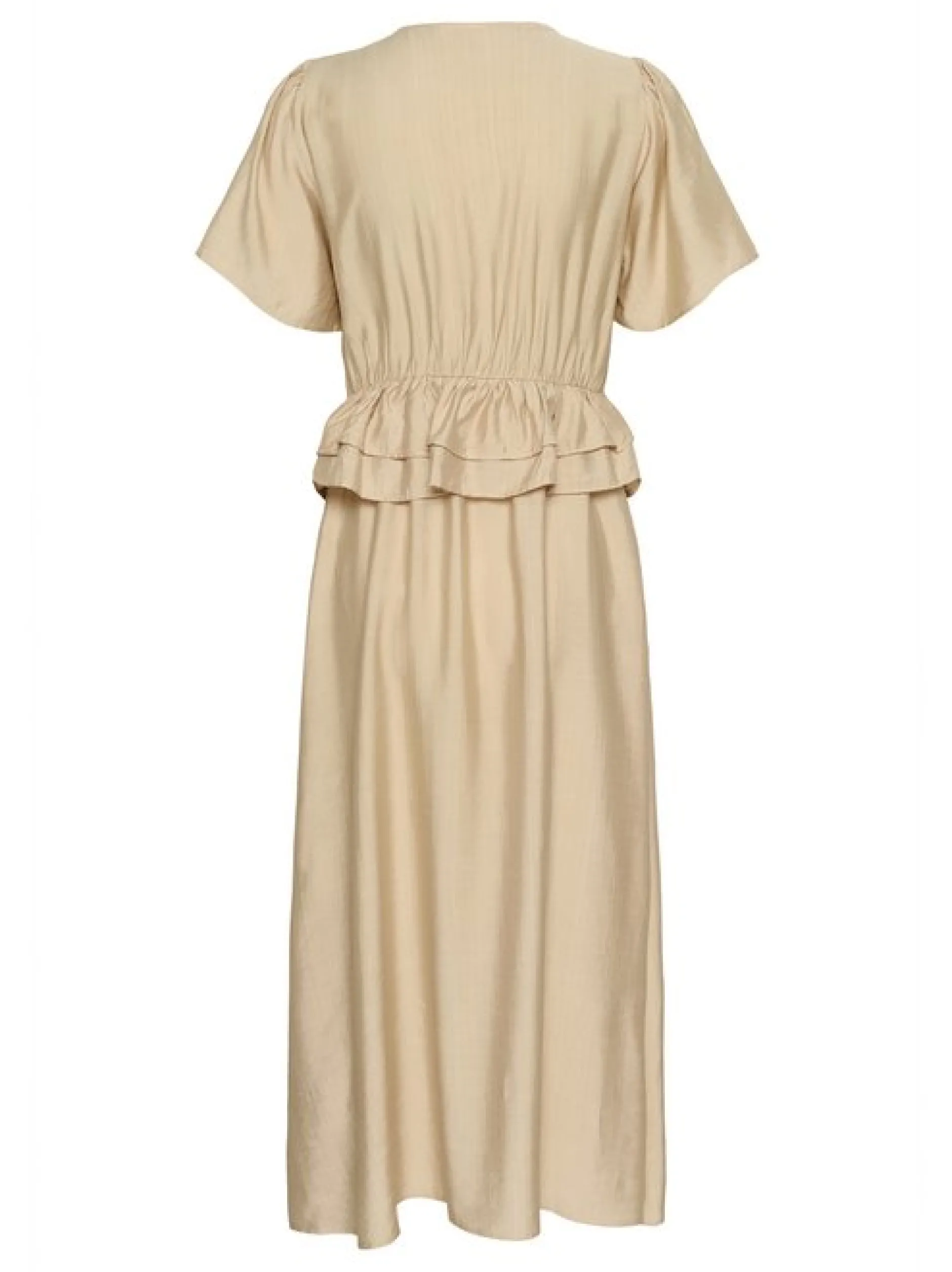 Kaffe Damen Kleid KAjasmin Elastische Taille in beige