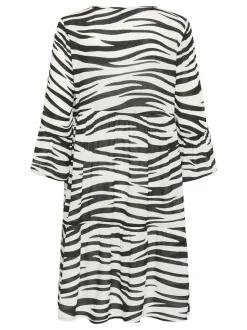 Kaffe Damen Kleid KAlea in schwarz weiß