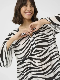 Kaffe Damen Kleid KAlea in schwarz weiß