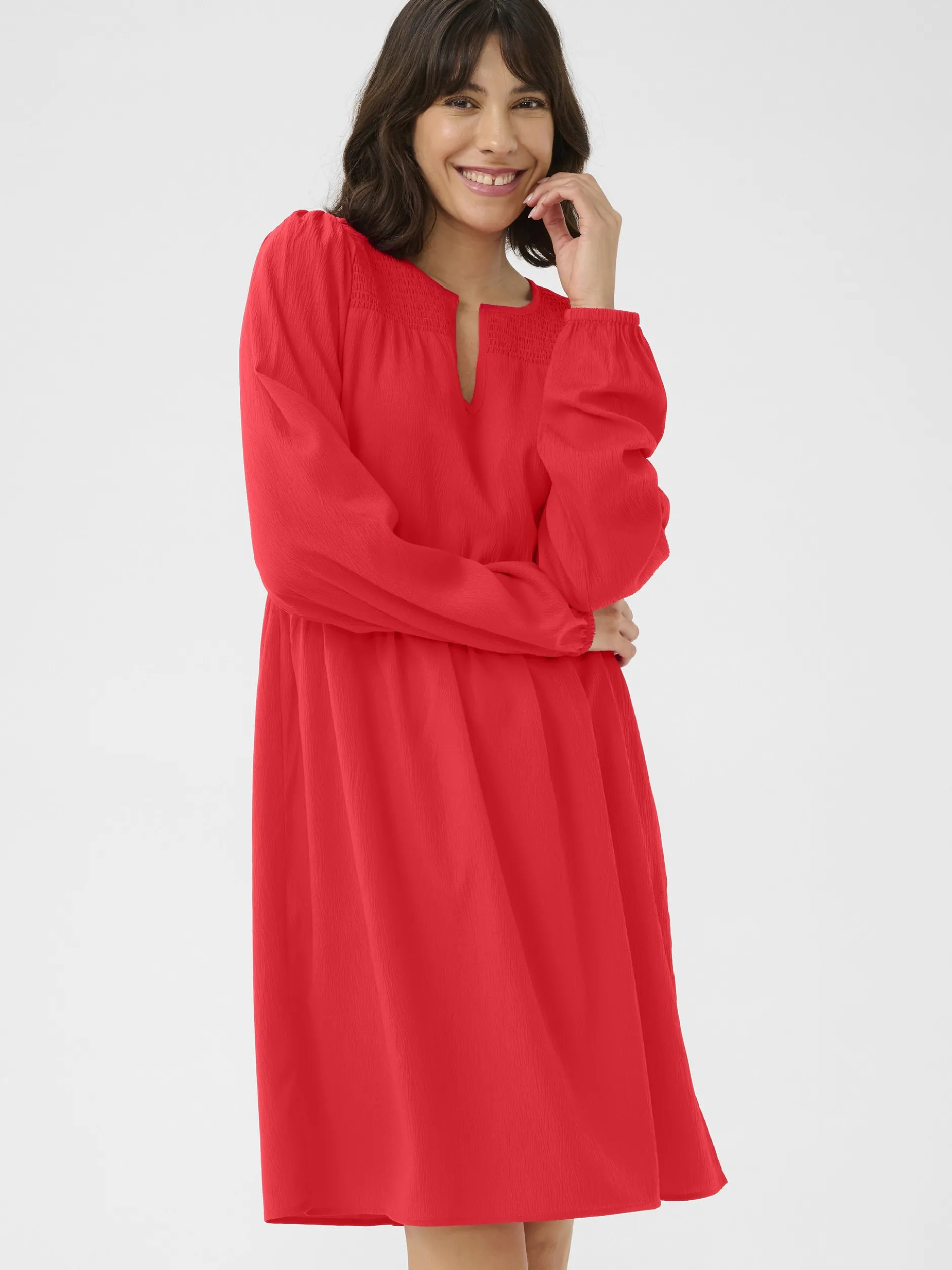 Kaffe Damen Kleid KAlinda in rot