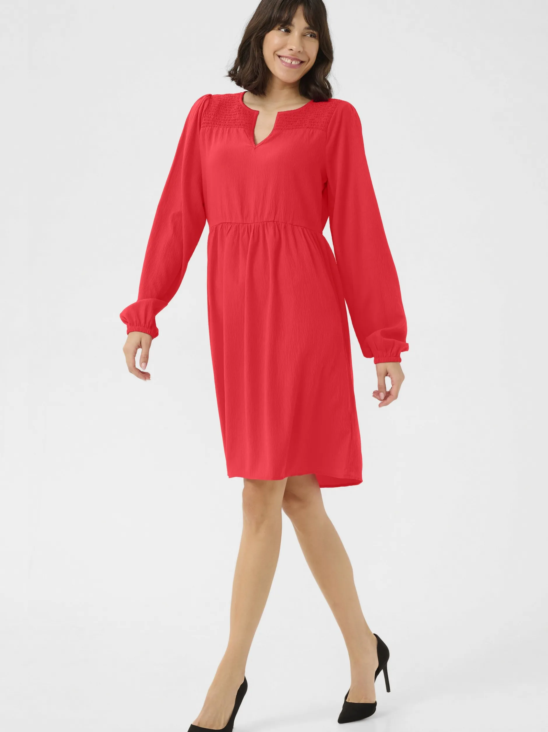 Kaffe Damen Kleid KAlinda in rot