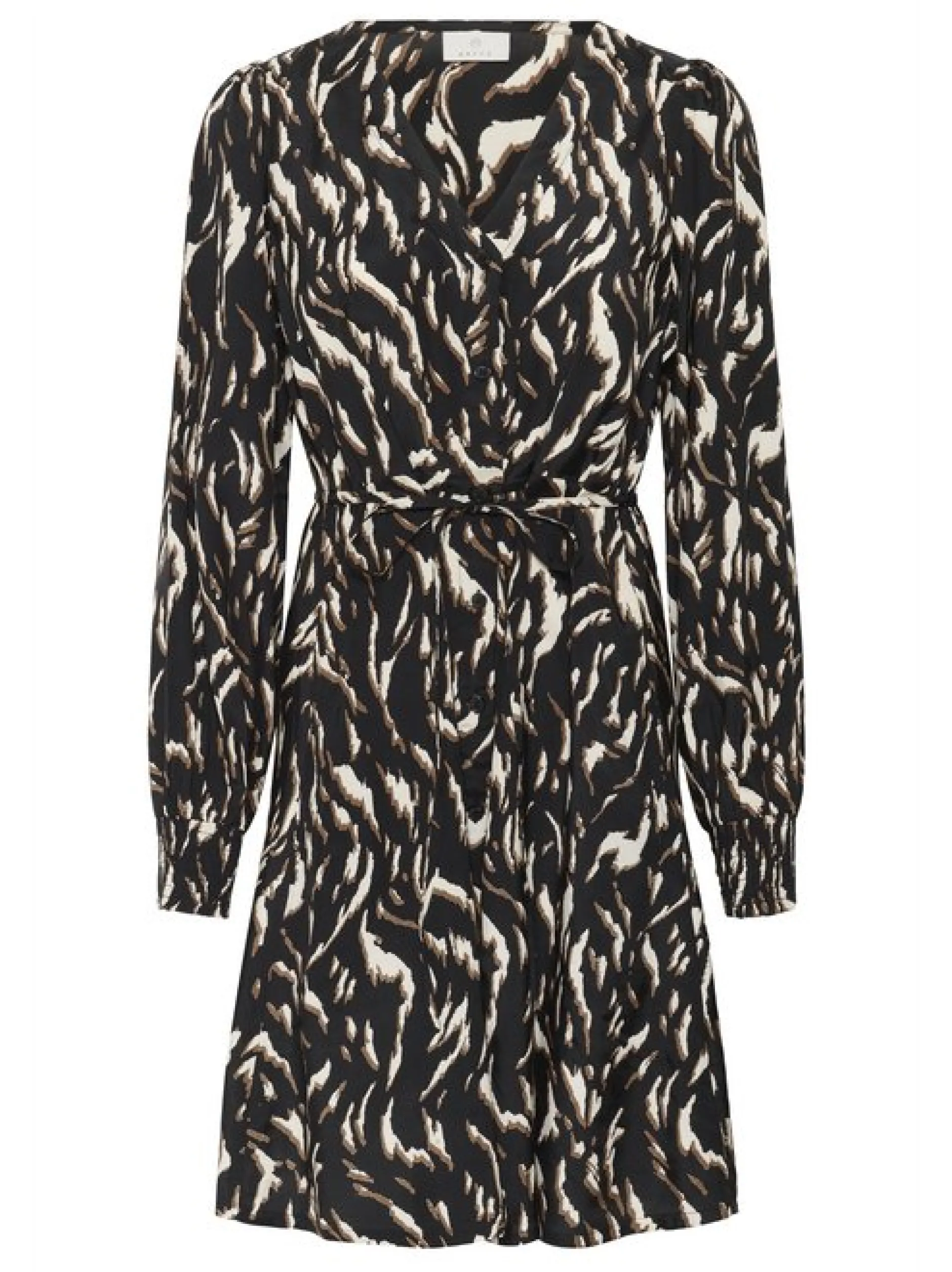 Kaffe Damen Kleid KAmille Elastische Taille in schwarz