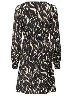 Kaffe Damen Kleid KAmille Elastische Taille in schwarz