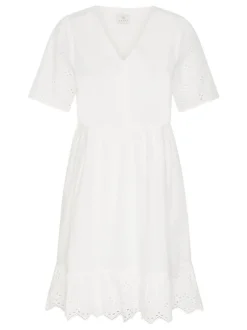 Kaffe Damen Kleid KAmolly in weiß
