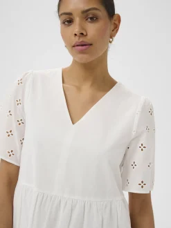 Kaffe Damen Kleid KAmolly in weiß
