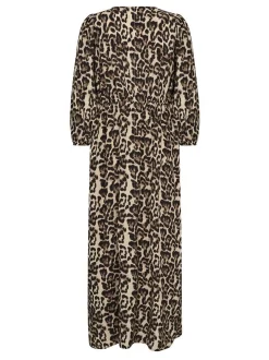 Kaffe Damen Kleid KApedra Elastische Taille in beige schwarz