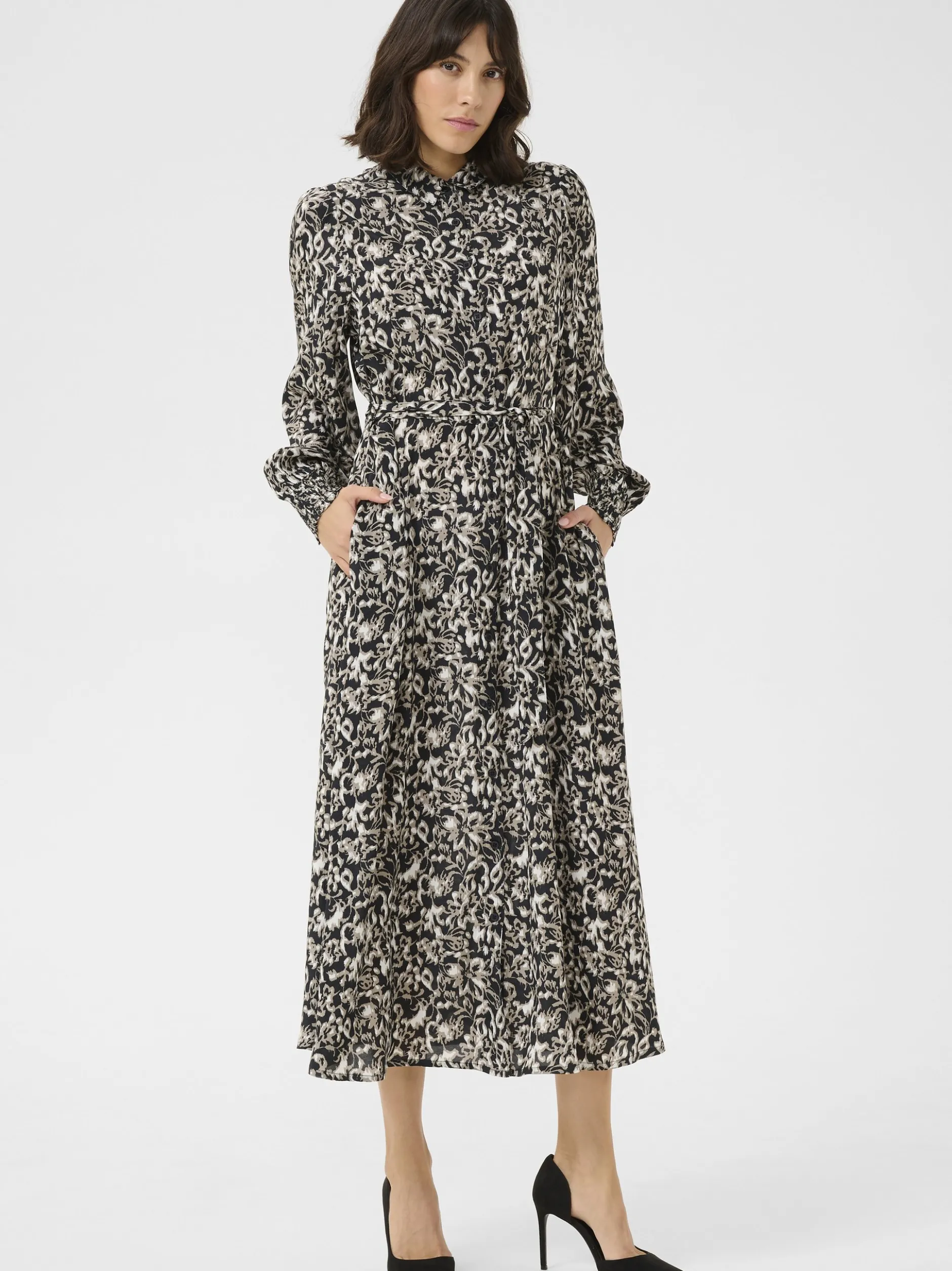 Kaffe Damen Kleid KApollie in schwarz