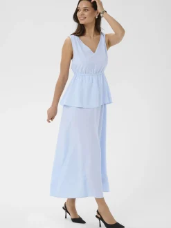 Kaffe Damen Kleid KArosie in hellblau