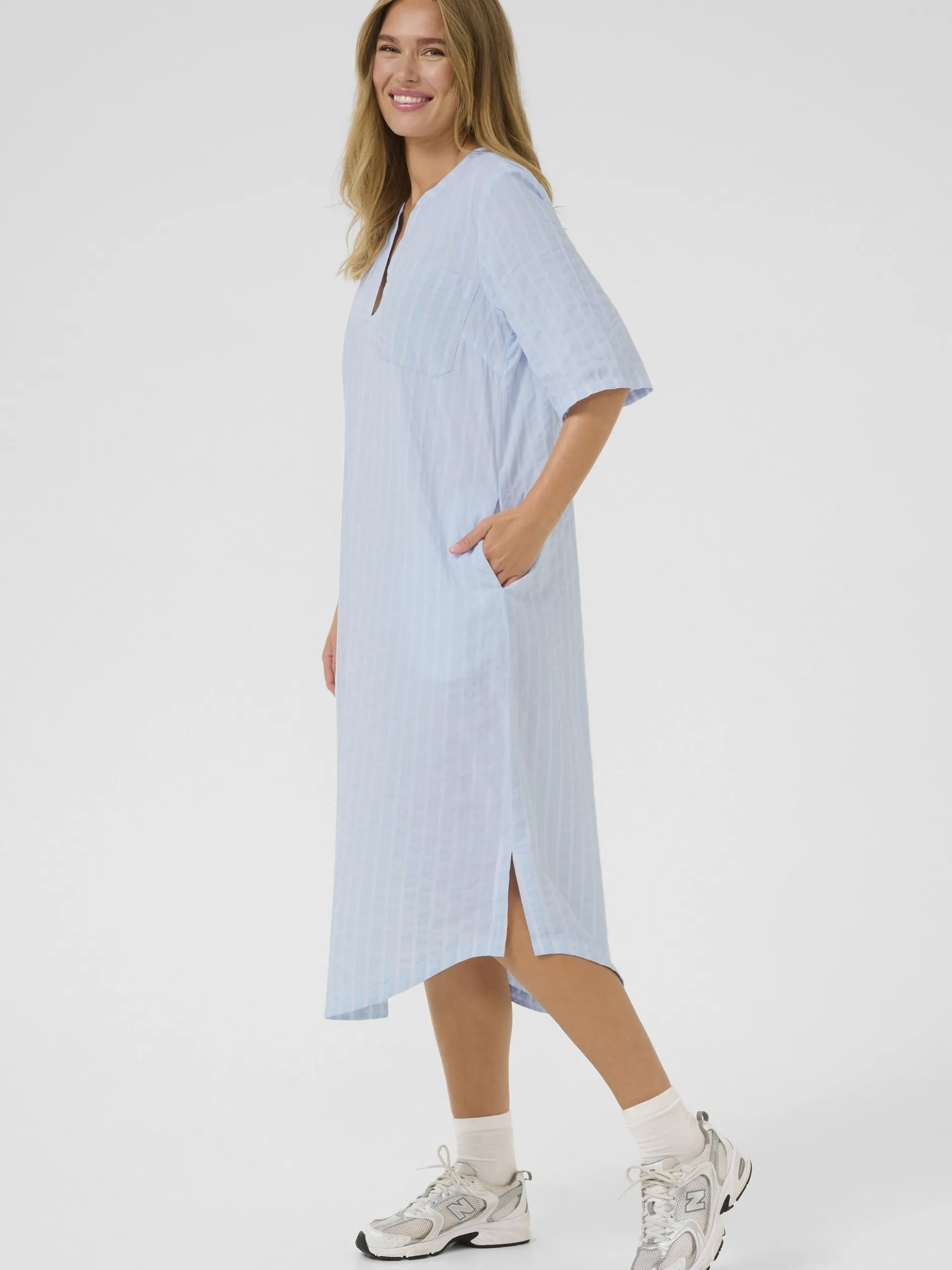 Kaffe Damen Kleid KAsara in blau