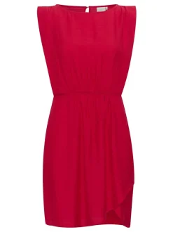 Kaffe Damen Kleid KAteri Elastische Taille in rot