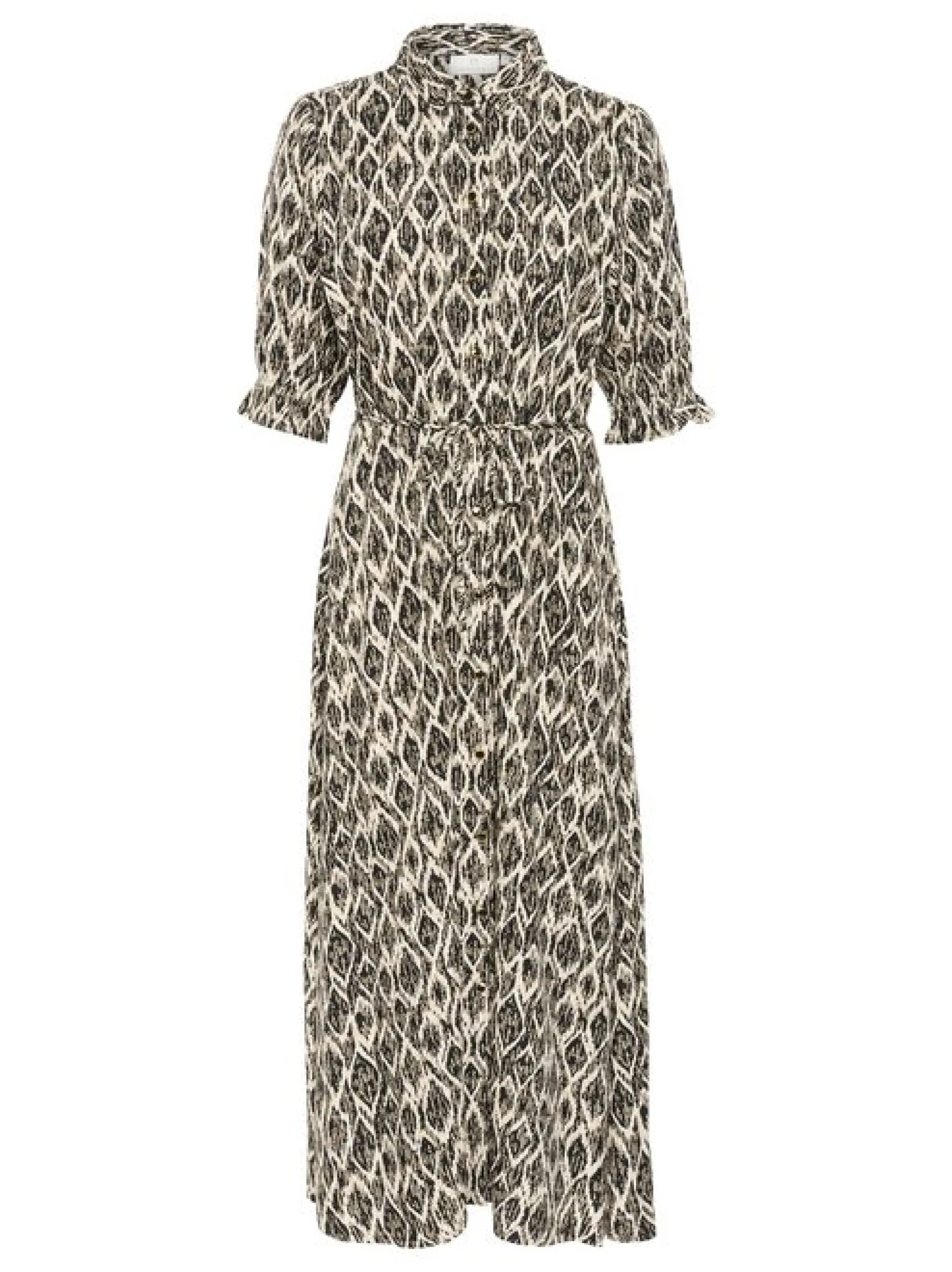Kaffe Damen Kleid KAveronica in beige schwarz