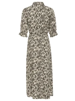 Kaffe Damen Kleid KAveronica in beige schwarz