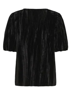 Kaffe Damen Kurzarm-Bluse KAelva in schwarz