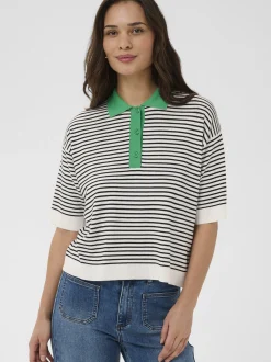 Kaffe Damen Poloshirt KAlizza in weiß