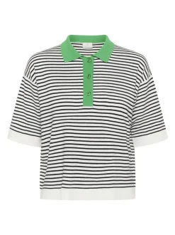 Kaffe Damen Poloshirt KAlizza in weiß