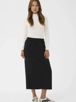 Kaffe Damen Rock KAannika Elastische Taille in schwarz