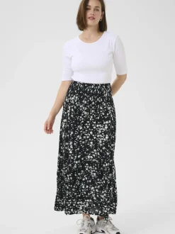 Kaffe Damen Rock KAbeathe Elastische Taille in schwarz