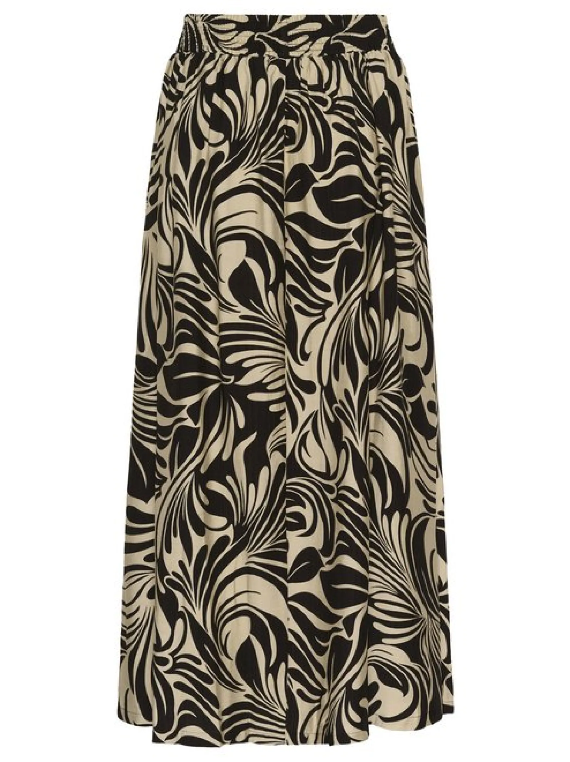 Kaffe Damen Rock KAcelia Elastische Taille in beige schwarz