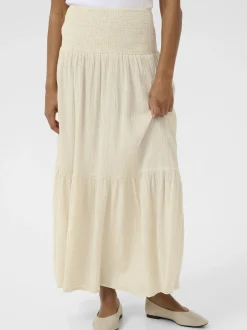 Kaffe Damen Rock KAgitte Elastische Taille in beige
