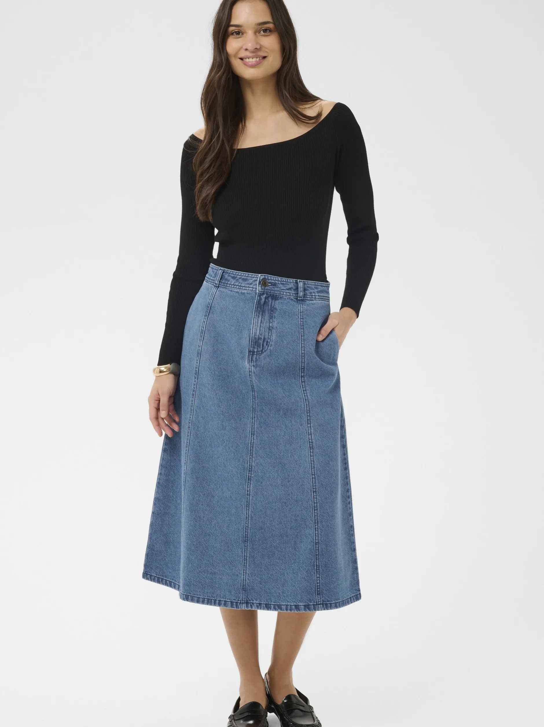 Kaffe Damen Rock KAvalena in medium stone denim