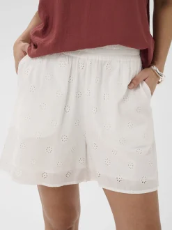 Kaffe Damen Shorts KAfiona Hohe Taille in weiß
