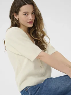 Kaffe Damen Strickjacke KAmarina in ecru