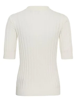 Kaffe Damen Strickpolo KAbirma in weiß