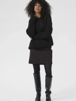Kaffe Damen Strickpullover KAsandra in schwarz