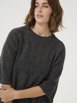 Kaffe Damen Strickpullover KAtiana in anthrazit