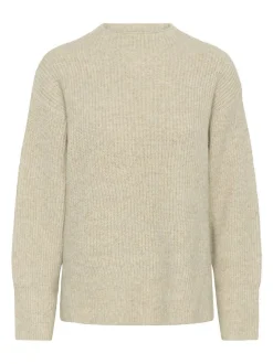 Kaffe Damen Strickpullover KAelina in kitt
