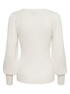 Kaffe Damen Strickpullover KAdora in weiß