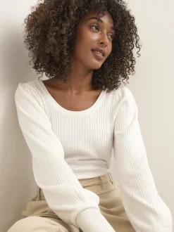 Kaffe Damen Strickpullover KAdora in weiß