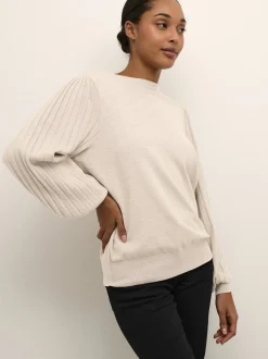Kaffe Damen Strickpullover KAlone in sand