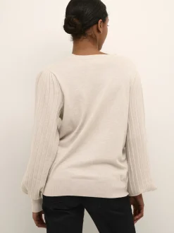 Kaffe Damen Strickpullover KAlone in sand