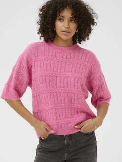 Kaffe Damen Strickpullover KAmonia in pink