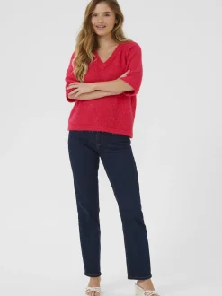 Kaffe Damen Strickpullover KAemilie in himbeer
