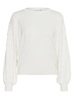 Kaffe Damen Strickpullover KAkaren in weiß