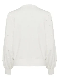 Kaffe Damen Strickpullover KAkaren in weiß