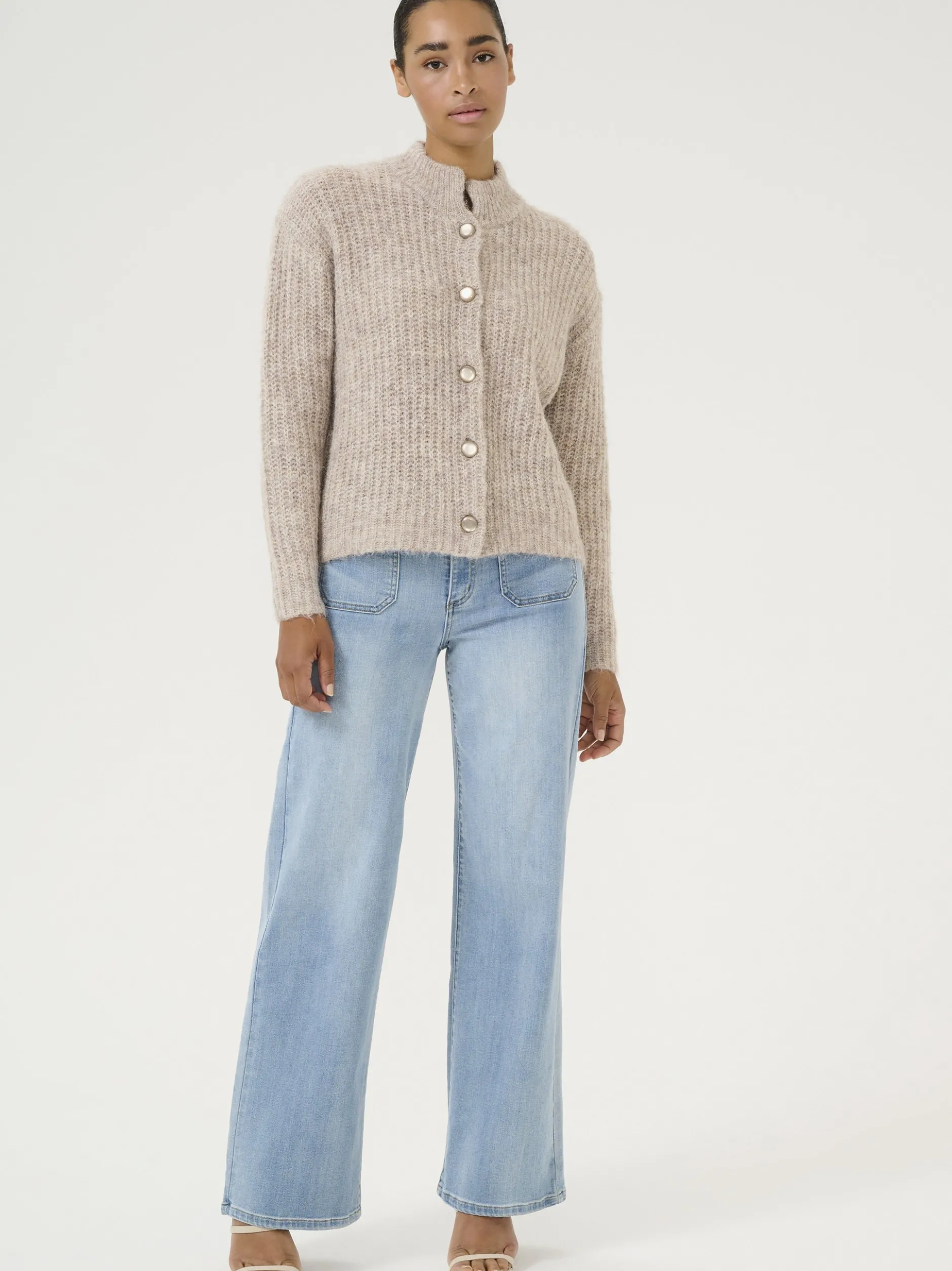 Kaffe Damen Strickpullover KAane in braun
