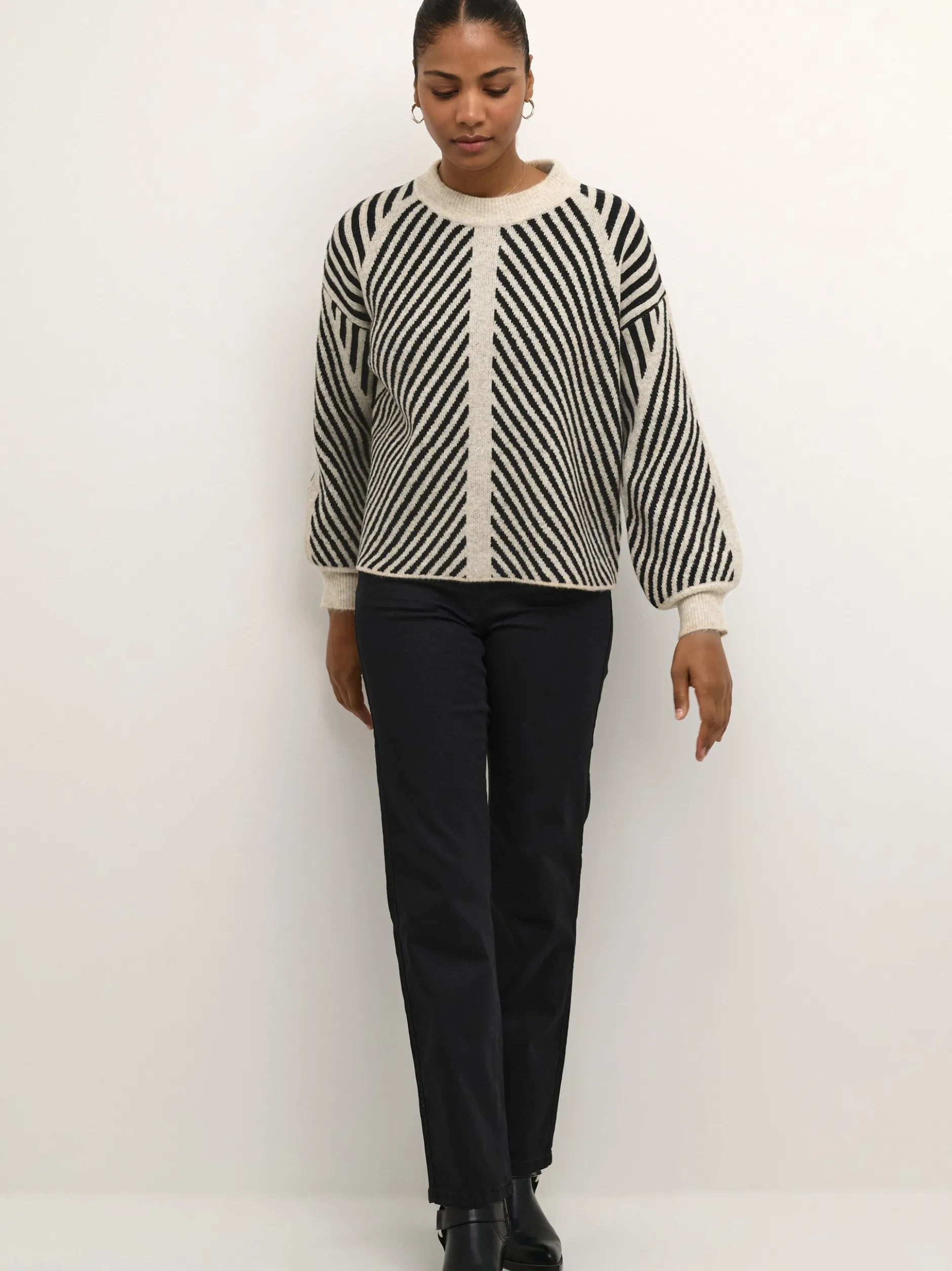 Kaffe Damen Strickpullover KAvera in beige