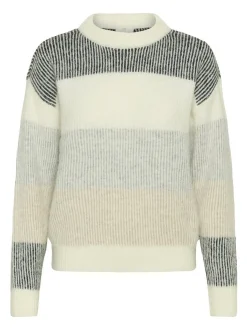 Kaffe Damen Strickpullover KAneve in weiß
