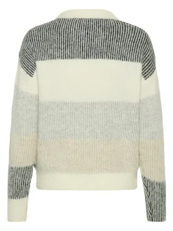 Kaffe Damen Strickpullover KAneve in weiß