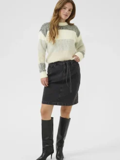 Kaffe Damen Strickpullover KAneve in weiß