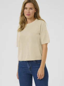 Kaffe Damen Strickshirt KAlinn in beige