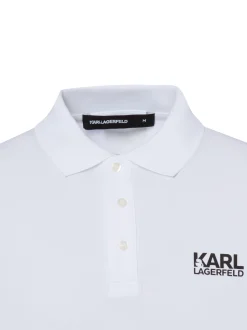 KARL LAGERFELD Herren Poloshirt in weiß - Ärmel: kurzarm