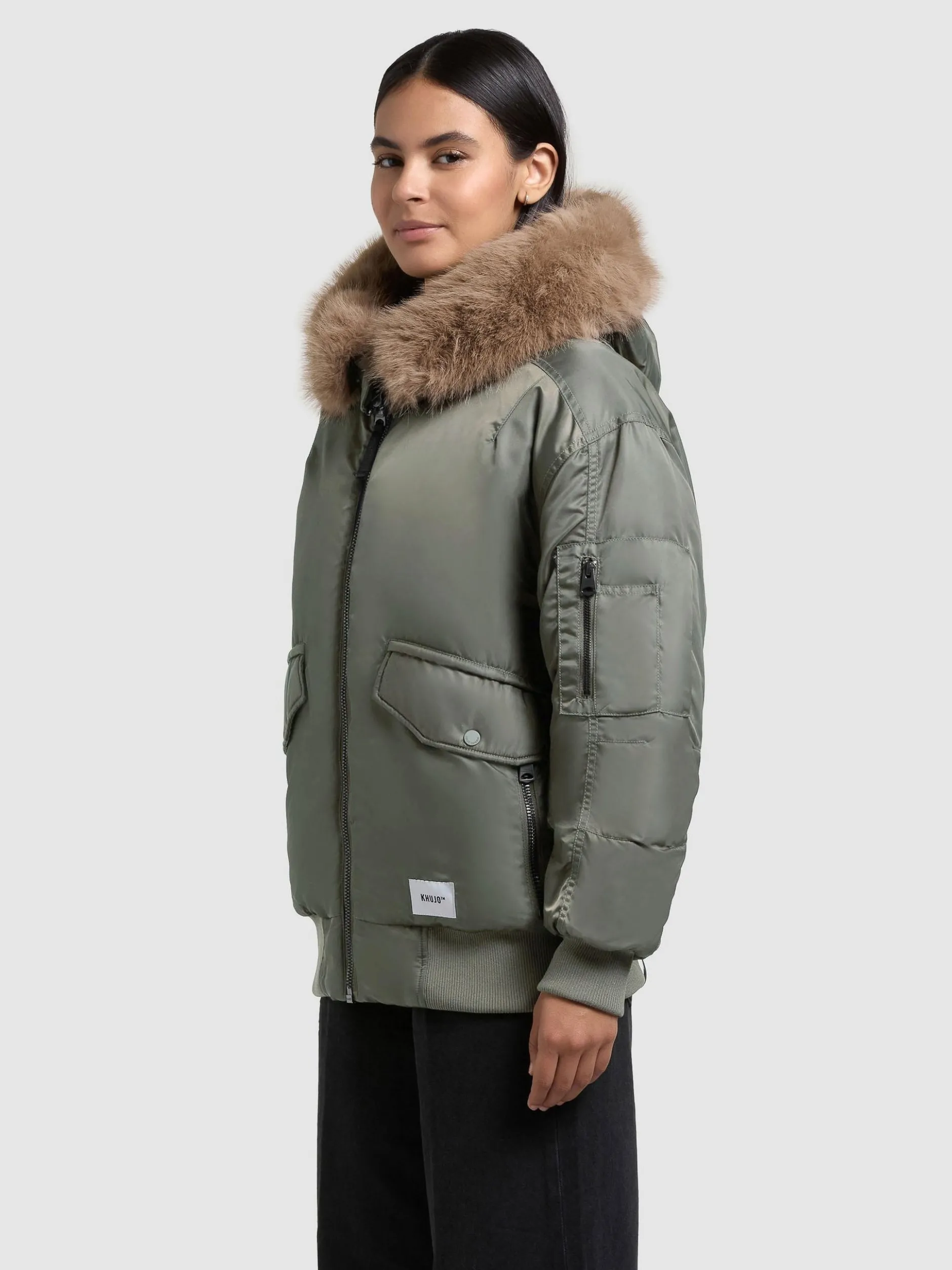 Khujo Damen Bomberjacke - Cela in grün