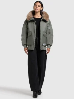 Khujo Damen Bomberjacke - Cela in grün