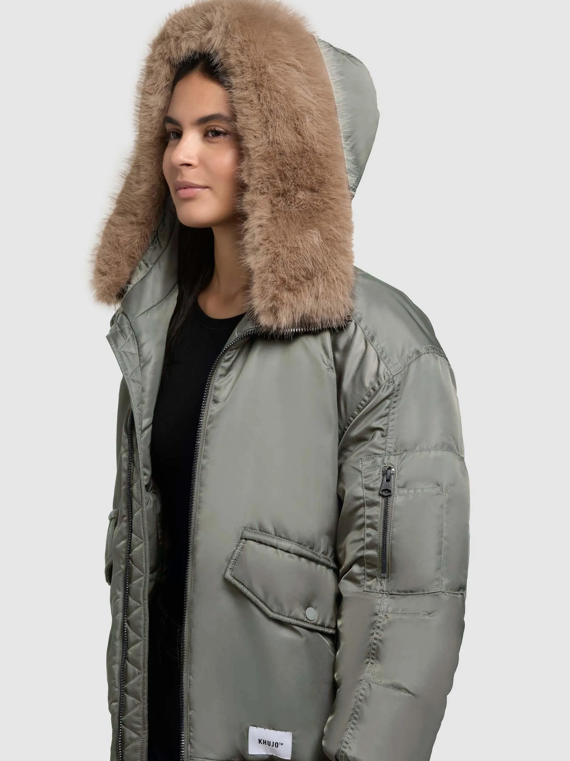 Khujo Damen Bomberjacke - Cela in grün