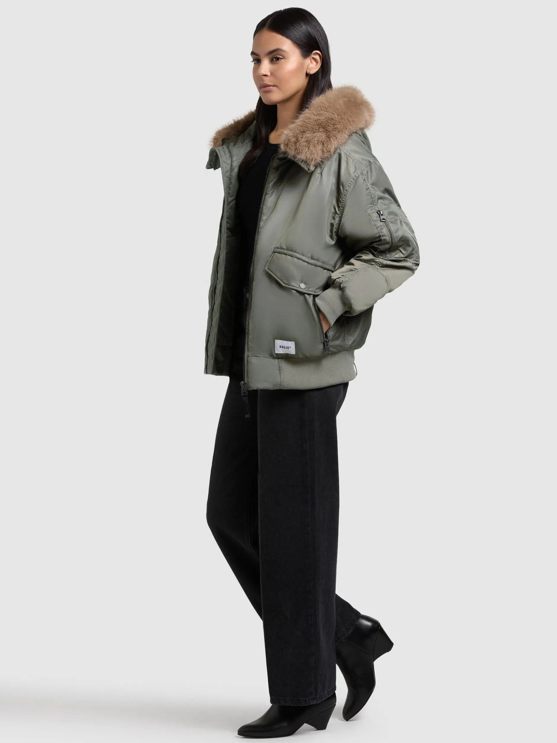 Khujo Damen Bomberjacke - Cela in grün